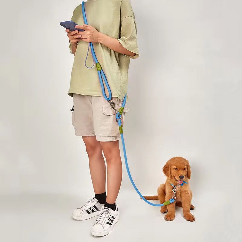Reflective Nylon Hands-Free Dog Leash β for Running & Walking, Small & Large Dogs