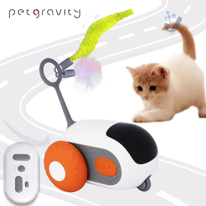 Smart Interactive Pet Car Toy | Automatic Moving & Remote Mouse