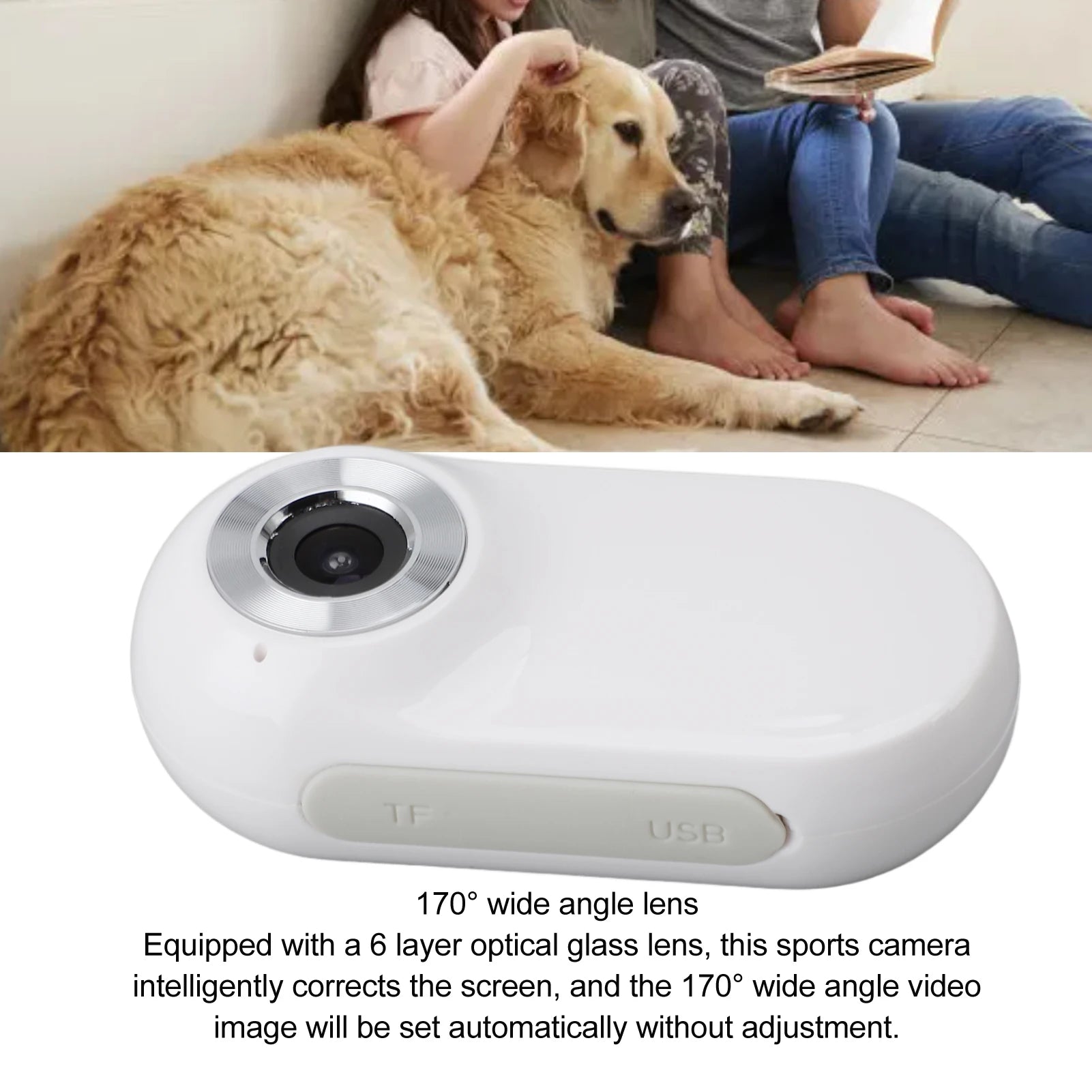 Pet Collar Camera – USB Rechargeable HD 1080P Video & Photo