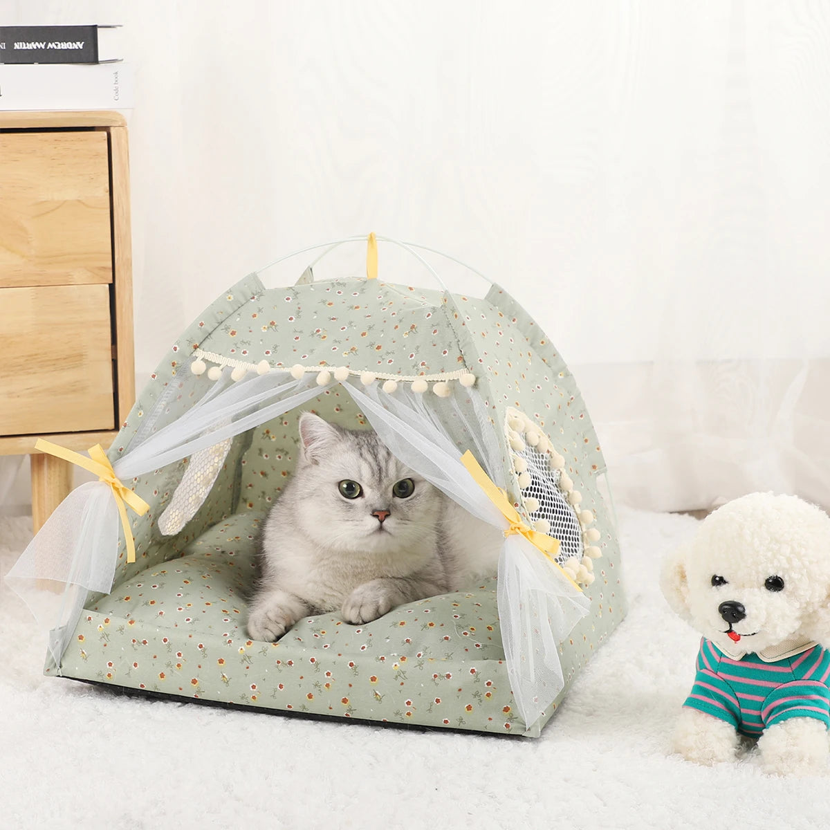 Winter Cat Tent Bed