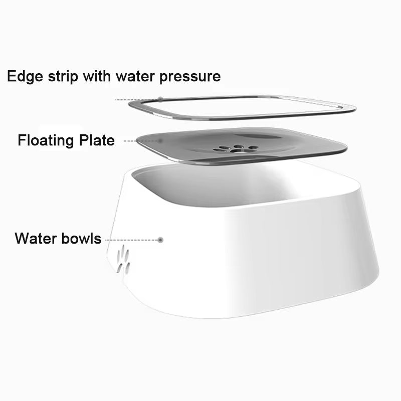 Anti-Spill Dog Water Bowl | Floating Slow Feeder for Cats & Dogs