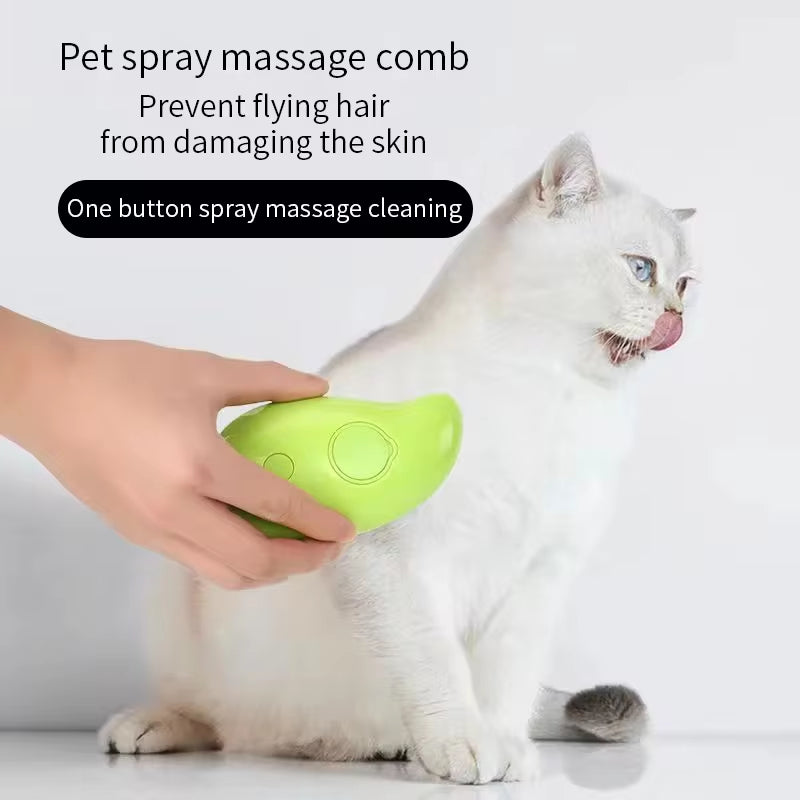 Cat Steam Brush – Electric Pet Grooming & Hair Removal Comb for Dogs and Cats