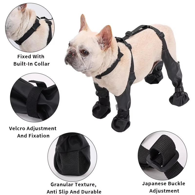 Waterproof Adjustable Dog Boots  Outdoor Shoes for Small & Medium Dogs