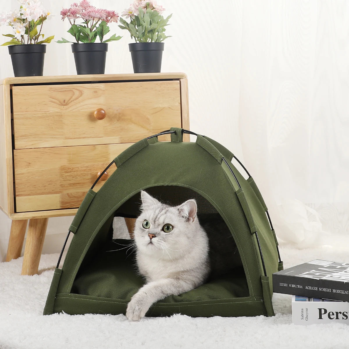 Winter Cat Tent Bed