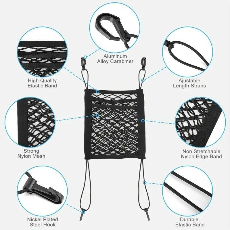 Pet Car Rear Isolation Mesh Net | Safety Divider | Dog & Cat Accessories for Travel Use