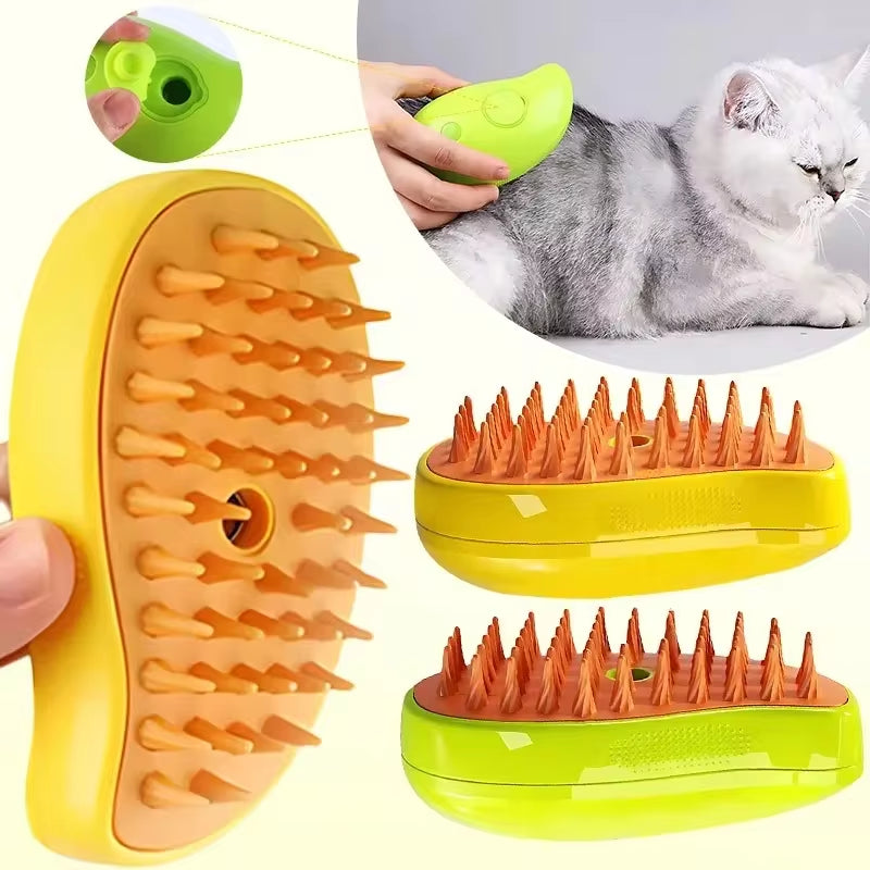 Cat Steam Brush – Electric Pet Grooming & Hair Removal Comb for Dogs and Cats