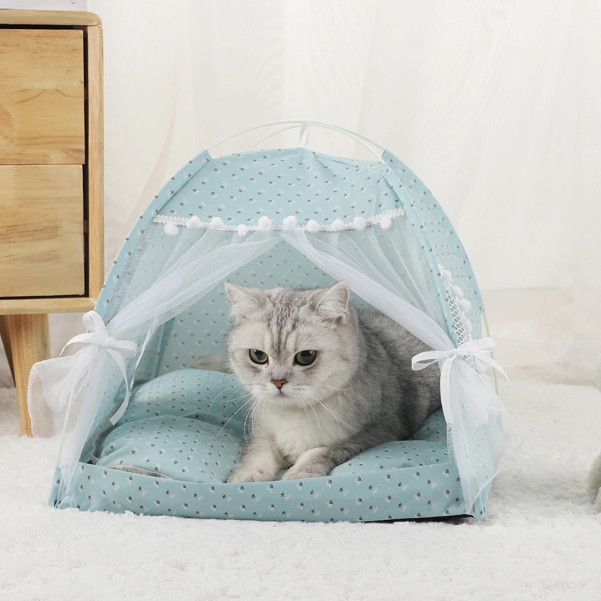 Winter Cat Tent Bed