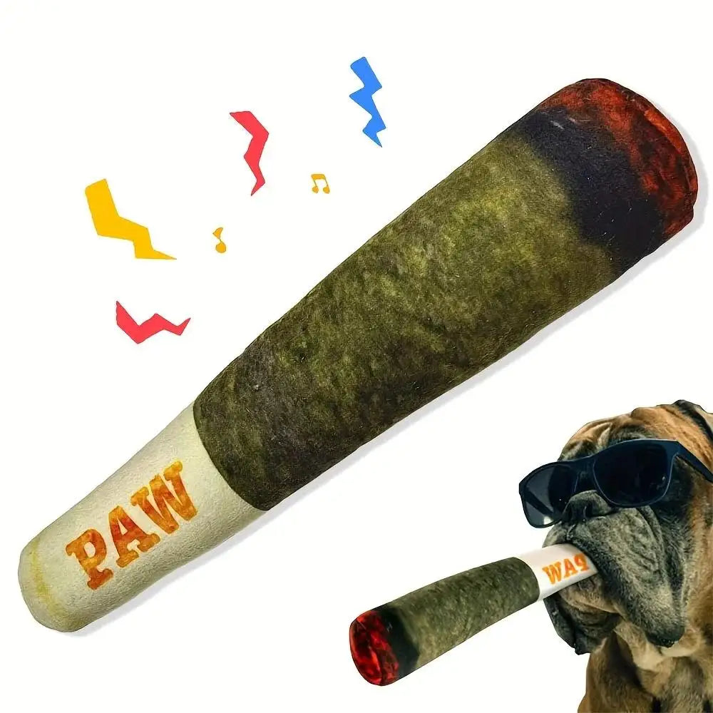 Plush Cigar with Squeak for Small Dogs Dog Chew Toy