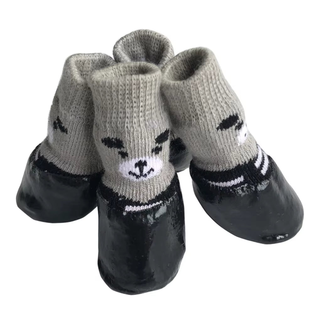 4Pcs Waterproof Winter Pet Shoes – Warm, Anti-Slip Boots for Dogs & Cats