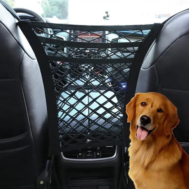 Pet Car Rear Isolation Mesh Net | Safety Divider | Dog & Cat Accessories for Travel Use