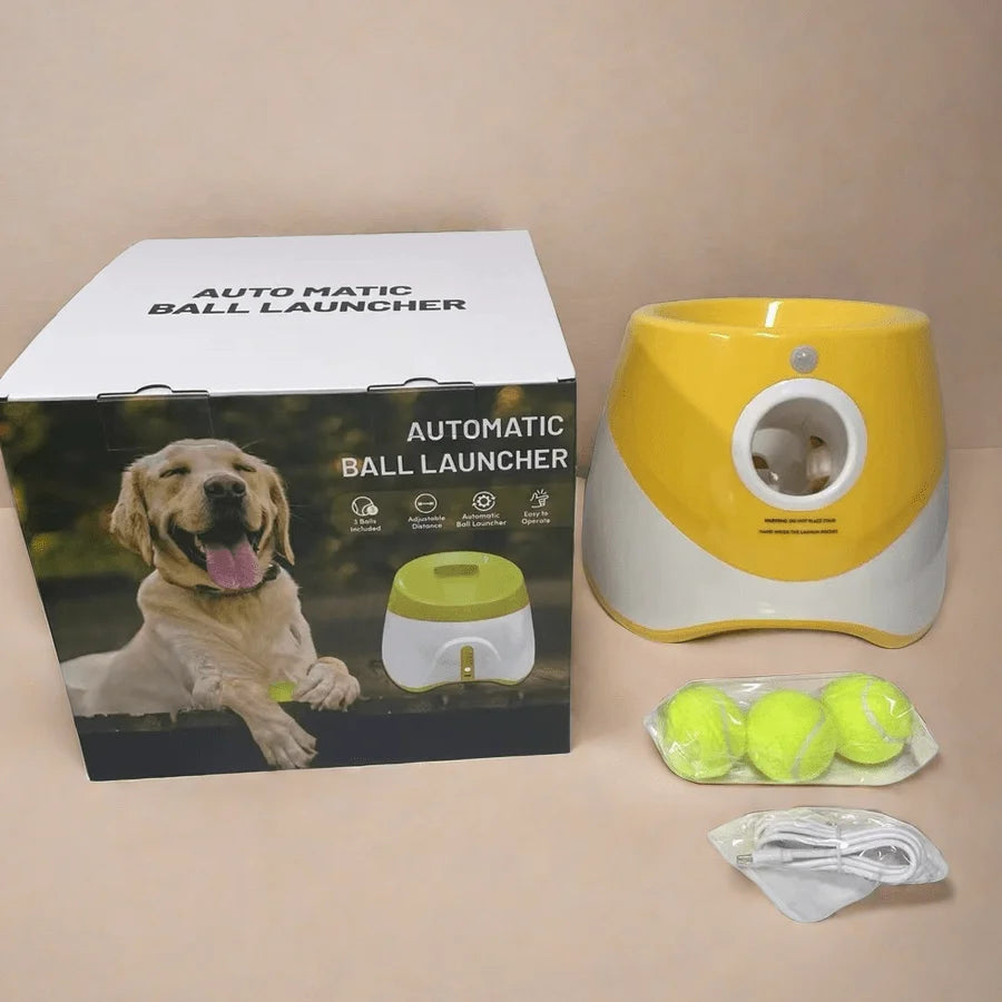 Dog Launcher Automatic Dogs Chase Toy Tennis Throwing Pinball Machine Fun Interactive Throw Rechargable Catapult USB Charging