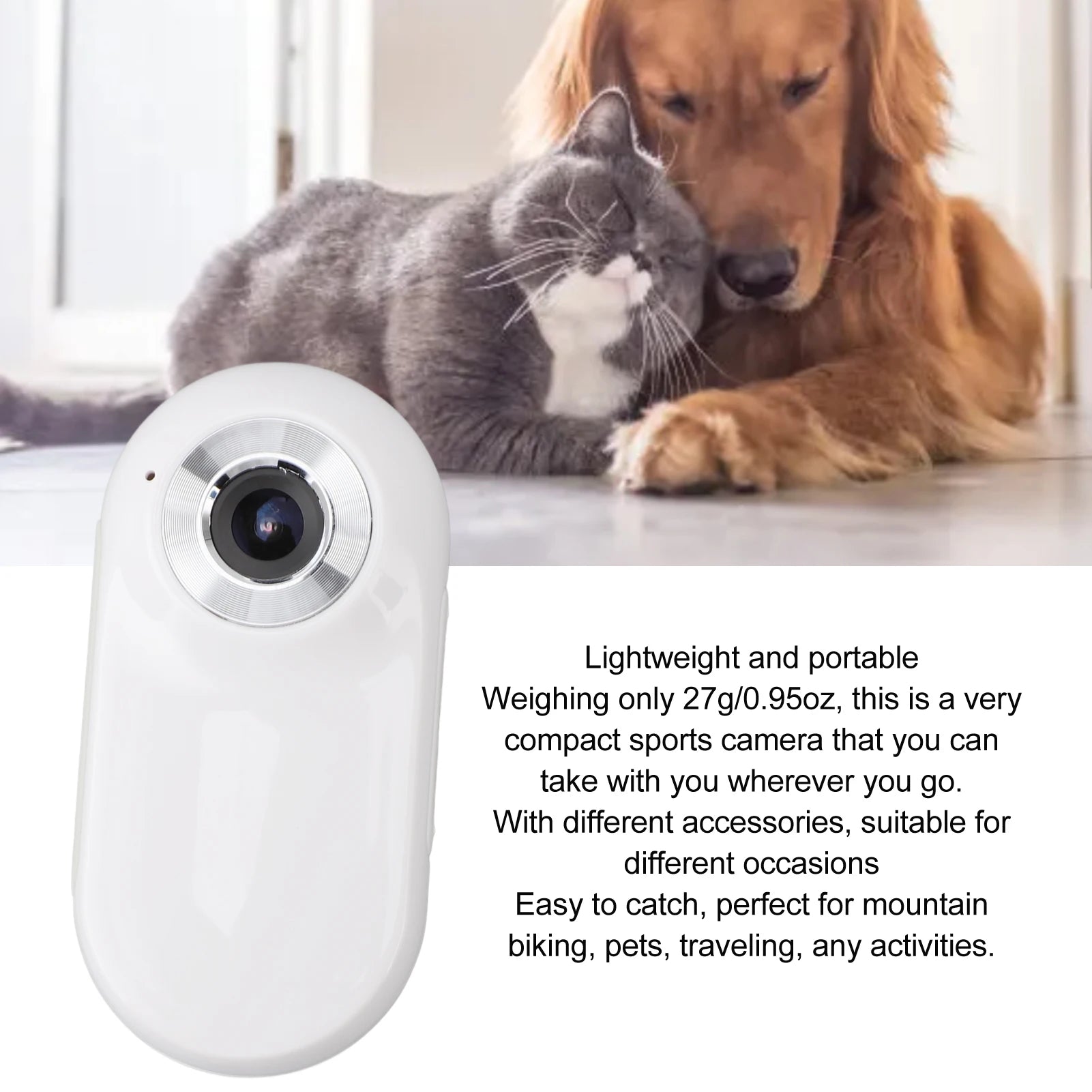 Pet Collar Camera – USB Rechargeable HD 1080P Video & Photo